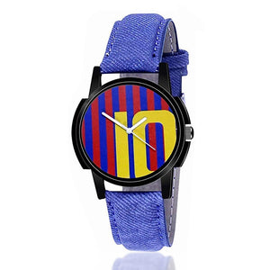 wt1002- Unique & Premium Analogue Watch 10 Messi Print Multicolour Dial Leather Strap (10 W)
