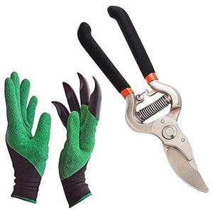 Rockeyshop Gardening Tools - Gardening Gloves and Flower Cutter/Scissor/Pruners