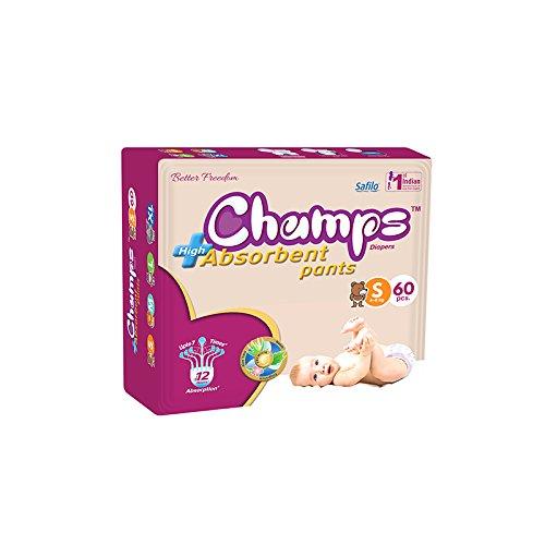 951 Premium Champs High Absorbent Pant Style Diaper Small Size, 60 Pieces (951_Small_60)