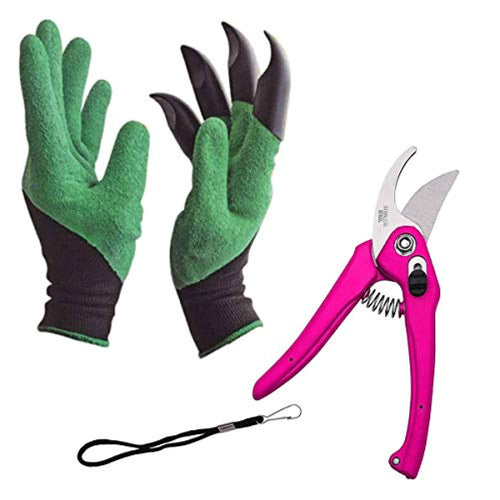 Rockeyshop Gardening Tools - Garden Gloves with Claws for Digging and Planting, 1 Pair Ergonomic Grip, Incredibly Sharp Secateurs