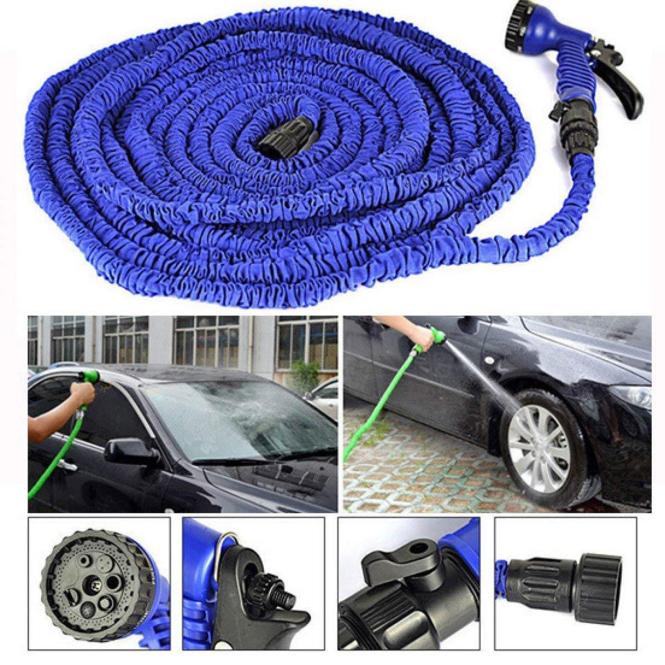 502 -50 Ft Expandable Hose Pipe Nozzle For Garden Wash Car Bike With Spray Gun