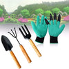 Rockeyshop Gardening Hand Cultivator, Big Digging Trowel, Shovel & Garden Gloves with Claws for Digging & Planting