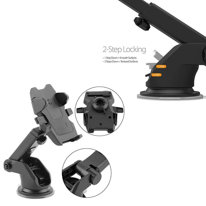 Adjustable Car Mount Universal Phone Holder with 360 Degrees Rotation for All Smartphones (Multicolour)