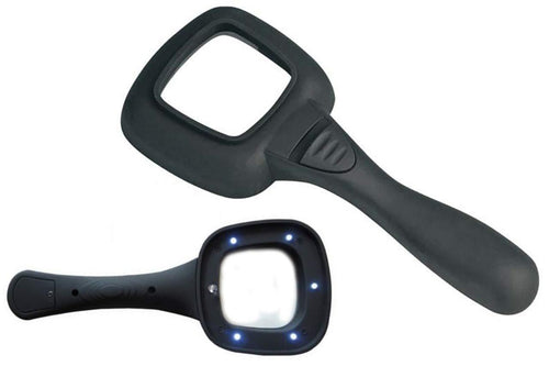 Office Supply - Hand Held Optical Grade Magnifying Glass with 6 LED Lights