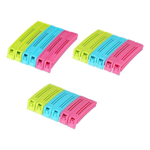 105 Plastic Snack Bag Clip Sealer Set (18 Pcs, Multicolour)