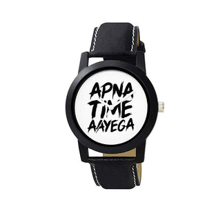wt1007- Unique & Premium Analogue Watch Apna Time Ayega Print Multicolour Dial Leather Strap (Apanty 7)