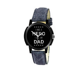wt1012- Unique & Premium Analogue Watch I have a HERO I call him DAD Print Multicolour Dial Leather Strap (Hero Dad 12)